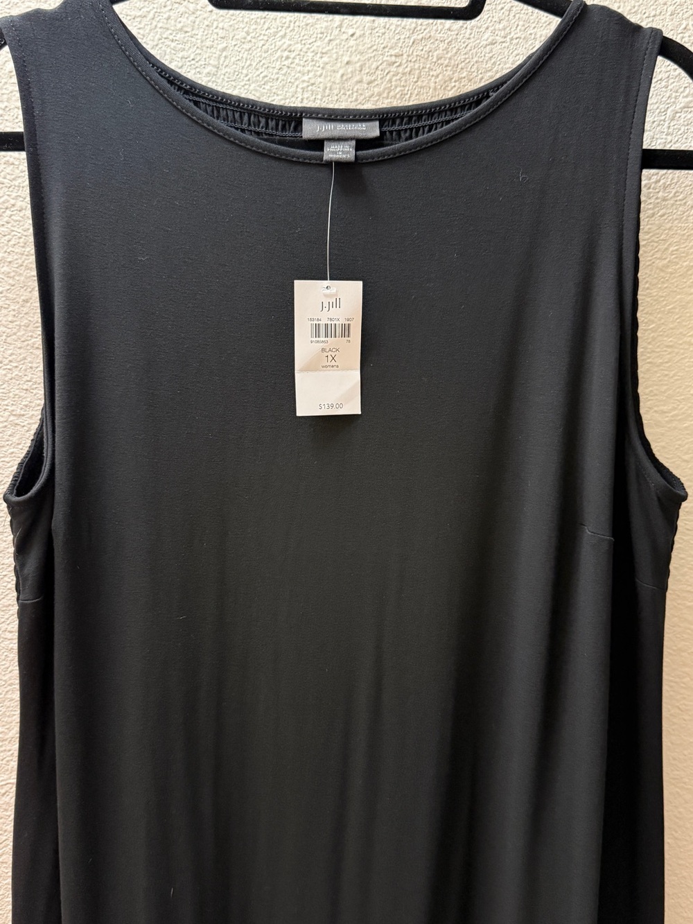 NWT J. Jill Wearever Black Smocked Maxi Dress 1X - Picture 3 of 9